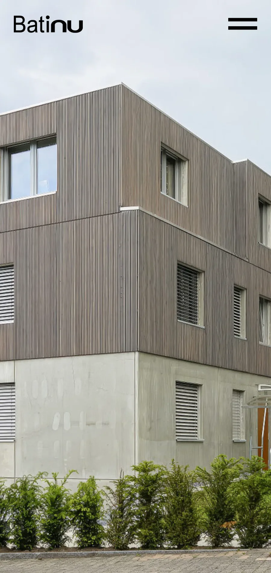 Batinu mobil — Startseite mit Holzfassade, Webdesign Bauingenieure Zürich