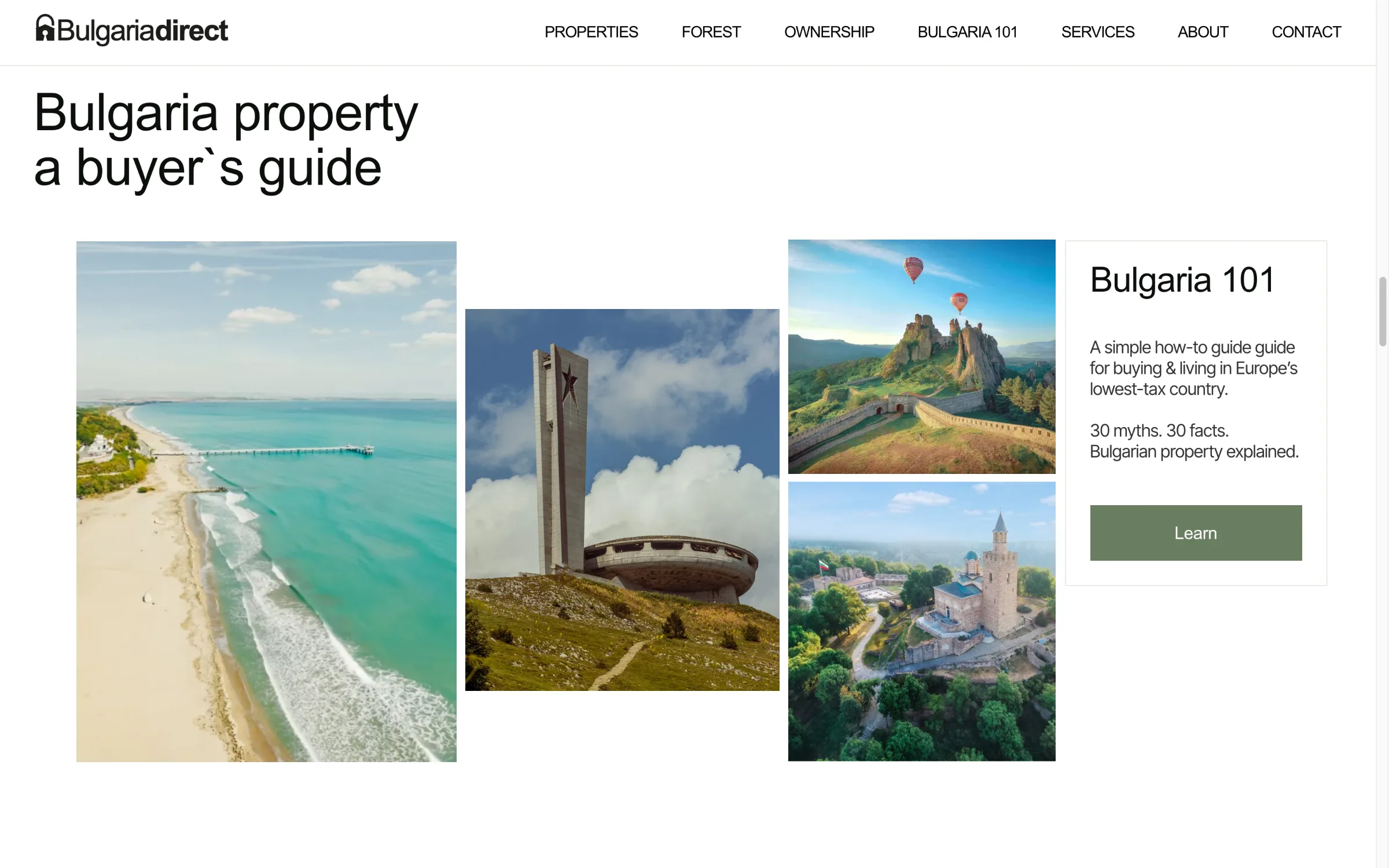 Ratgeber Bulgaria 101 auf bulgariadirect.com für Immobilienkäufer — Webdesign Immobilien Bulgarien