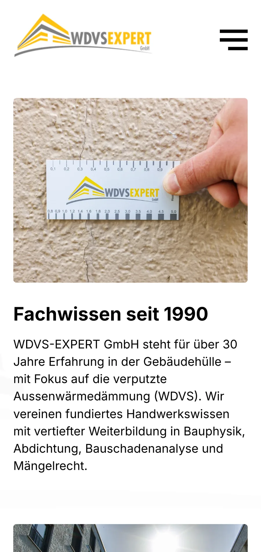 WDVS-Expert mobil — Ansicht 4, responsives Webdesign Fassadenexperten