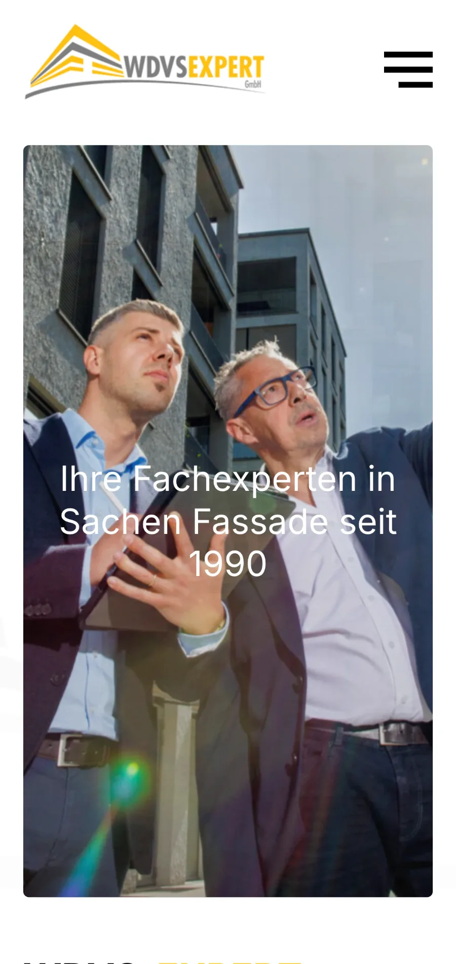 WDVS-Expert mobil — Ansicht 1, responsives Webdesign Fassadenexperten